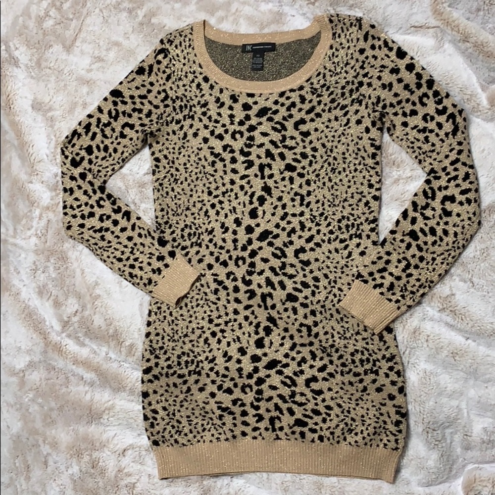 INC leopard tunic sweater